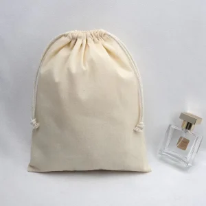 10*15 cm 100% Cotton Drawstring Muslin Pouch Bag Natural Cotton Storage Bag
