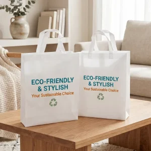 100 Colored Bare Cloth PP Non woven Reusable Tote Bags Hand Length Handle Supermarket Grocery Shopping Bags
