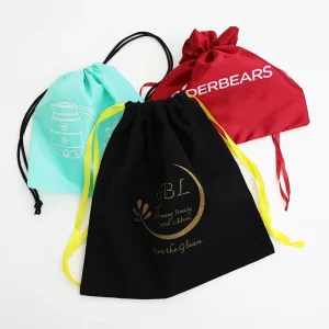 100% Colorful Logo Cotton Gift Drawstring Bag Jewelry Pouch Organic Small Packaging Cotton Bag