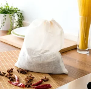 100% Organic Cotton Package Bag Cotton Muslin Tea Bag Reusable Organic Cotton Tea Bag