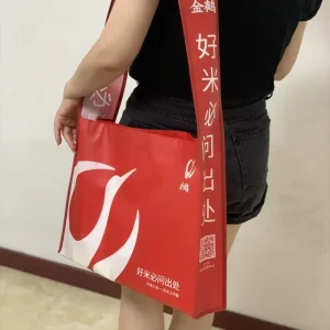 1000PC Reusable Eco Friendly PP Nonwoven Bags 40x30x22cm 6*126cm Long Handle Custom Printed Logo Supermarket Packing