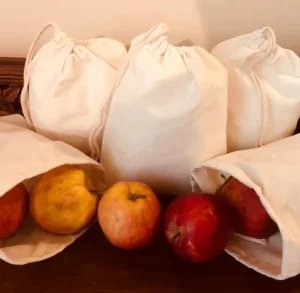 10×12 Inches Cotton Muslin Bag Single Drawstring 100% Organic Cotton Great for Packaging
