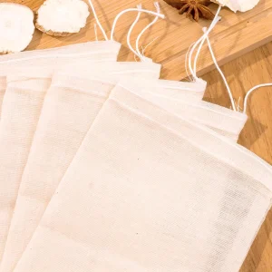 10x12cm Empty Reusable Bag Recyclable Organic Cotton Bags with Custom Logo