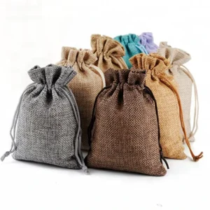 10x14cm Jute Burlap Pouch Perfume Satchel Packing Drawstring Bags Recyclable