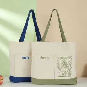 12oz Heavyweight Cotton Canvas Shopping Bag Durable Reusable Grocery Tote Reinforced Handle Custom Logo Bulk