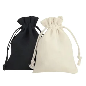 12x15cm Cotton Bag With Drawstring Bean Rice Grain Storage Bag Jewelry Gift Packaging Bag