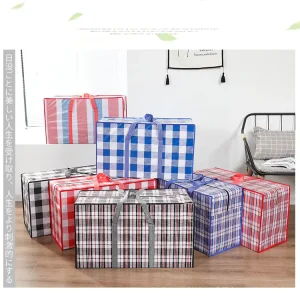 140 160 180g Checked Printing Laminating PP PE Jumbo Laundry Shopping Packing Storage Woven Bag