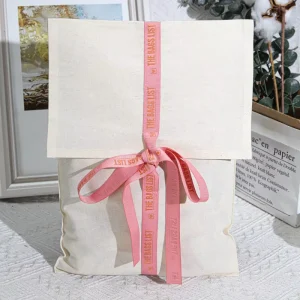 20*30Cm Cotton Dust Bag Custom Logo Printed Baby Clothes Packing Recyclable Organic Muslin Cotton Envelope Pouch