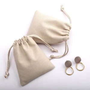 8 Oz Canvas Drawstring Candle Bag Small Natural Gift Aromatherapy Candle Jewelry Packing Canvas Pouch