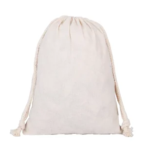 BSCI Factory Custom 100% Cotton Packing Pouch Various Sizes Eco Cotton Dust Bag With Double Drawstring Cord