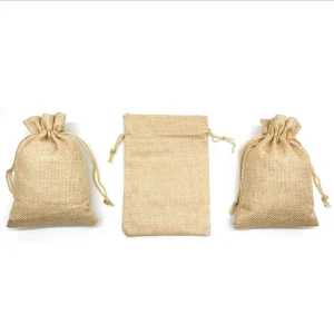 Beige Linen Bag Drawstring Packaging Bag Small Cloth Bag