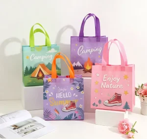 Biodegradable Recycled PP Non Woven Shoulder Tote Reusable Shopping Bag for Supermarket Clothes Gift Custom Screen Printed Logo
