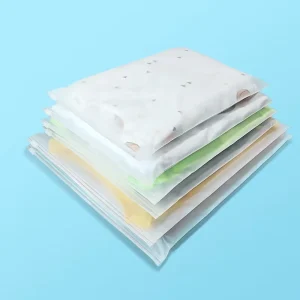 Brand Customization Eco Friendly Semi Transparent Plastic Packaging Bag for Clothing Reusable Zipper Bag Clear Bag 25*30cm