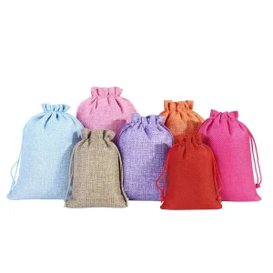 Burlap Gift Bags 10x14cm Drawstring Jute Bags Linen Jewelry Pouches for Wedding Party Christmas Favor