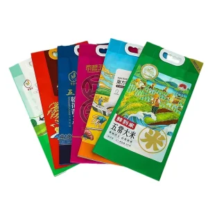 China Supplier Empty Flexo Printing Rice Riz Vacuum Packaging Bags 5kg