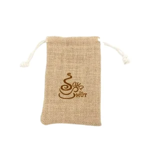 Christmas Gift Burlap Jute Satin Cotton Polyester Drawstring Pouch with Customizable Packaging for Promotion