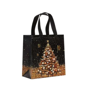 Christmas Non Woven Tote Bag Waterproof Reusable Gift Bag With Holiday Prints for Shopping