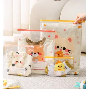 Clothing Packaging Bags Custom Logo Color Transparent Plastic Bag Clothing Plastic Zipper Bag for Clothing