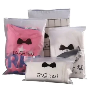 Clothing Packaging Cosmetic Pouch Frosted Clothes Garment Zipper Biodegradable Ziplock Plastic Bag for Underwear Socks