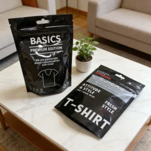 Clothing Packaging Plastic Bag Degradable Custom Logo UV Dustproof Moistureproof Ziplock Reusable Pack Underwear Pants Socks Hat