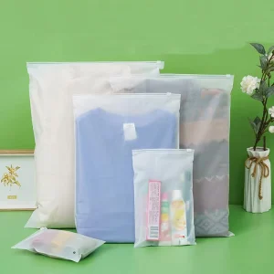 Clothing Plastic Frosted Zipper Bag Customized Packaging Pvc PE Bag Tshirt Slider Zip Lock Garment Packaging Bags for Clothing