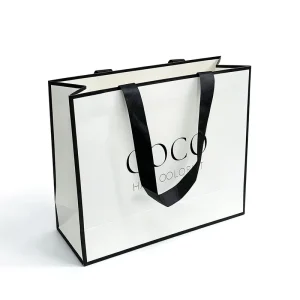 Coated Paper Garment Shopping Bag with Handle for Apparel Boutique Clothing Gift Packaging
