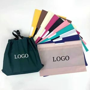 Colorful Custom Printed Small Plastic Shopping Bag Drawstring Closure Socks Clothes Packaging Bags