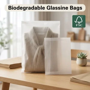 Compostable Glassine Bag for Luxury Apparel High End Fashion Biodegradable Garment Packaging