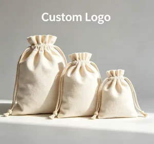 Cotton Canvas Fabric Sachet Drawstring Shopping Bag Custom Logo Size Color Promotion Cotton Bags Jewelry Packaging