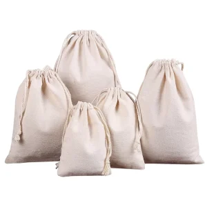 Cotton Drawstring Bag Custom Logo Small Packaging Pouch Eco Friendly Gift Bags for Retail and Promotional Use