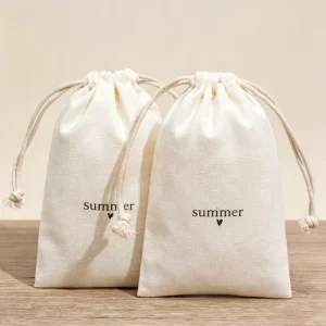 Cotton Drawstring Dust Bag with Custom Logo OEM ODM Reusable Cotton Pouch for Bulk Packaging