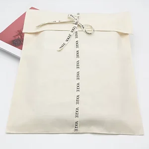 Cotton Envelope Drawstring Pouch Eco Friendly Dust Clothes Shoes Fabric Bags with Logos