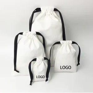 Cotton Packing Bag With Custom Printing Logo Canvas Drawstring Tote Bag Cotton Packing Pouch Bag