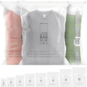 Custom Apparel Clothing Packaging Plastic Zipper Bags Logo Printed Plastic LDPE Matte Zip Lock Bags Shipping Frosted Zipper Bags