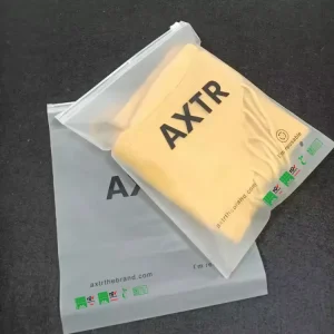 Custom Biodegradable Small Zip Lock Packaging Tote Tshirts Custom Frosted Zipper Bag Frost Plastic Bags