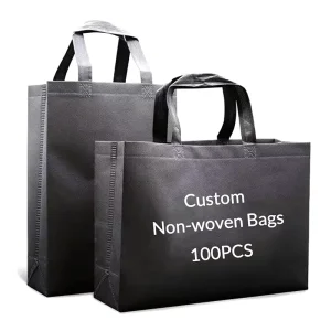 Custom Black Non Woven Packaging Gift Bags Eco 80Gsm Pp Non Woven Fabric Shopping Tote Bag for Market
