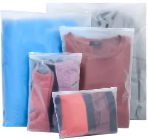 Custom Black Zip Lock Recyclable LDPE Plastic Clothing Bag for Big Packaging Garments Underwear Fur Pocket