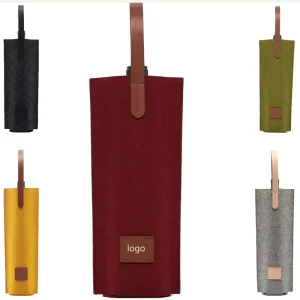 Custom Burgundy Wine Bags Canvas Drawstring Packaging for Wine Perfume Factory Direct