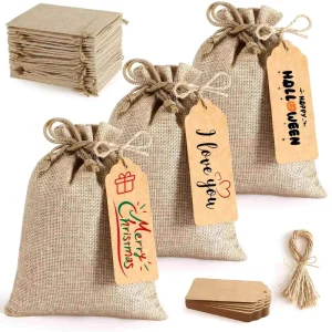 Custom Burlap Jute Bags Packaging Necklace Rings Jute Drawstring Bags Jewelry Packaging Pouches