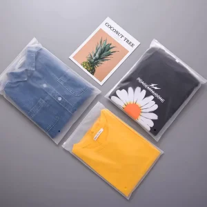 Custom Clear Resealable Recyclable Plastic Clothes Bag with Custom Logo for Clothing Packaging