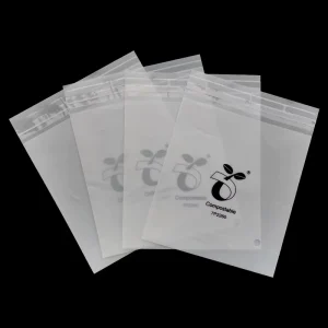 Custom Clothing Biodegradable Packaging Bag Compostable Packaging Apparel Cornstarch Frosted Self Adhesive Garment Bag