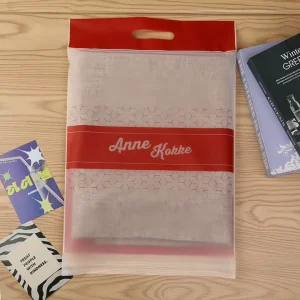 Custom Color Printed Logo Waterproof Packaging Clothes Apparel LDPE Material Self Adhesive Frosted Plastic Bags With Handle