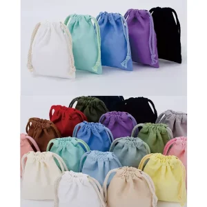 Custom Colorful Small Cotton Bag Eco friendly Reusable Gift Packaging Canvas Drawstring Bag