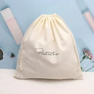 Custom Cotton Drawstring Pouch Bag Organic Cotton Gift Shoe Packaging Bag Eco Friendly Storage Gift Bag for Clothes Handbag