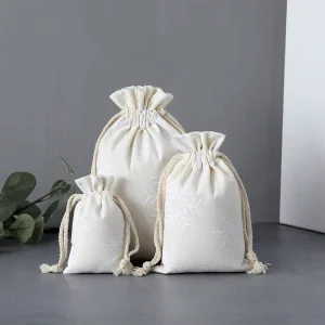 Custom Cotton Drawstring Pouch Bag Organic Cotton Shopping Packaging Bag Eco Friendly Storage Gift Bag for Party Favor