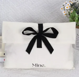 Custom Cotton Envelope Dust Bag Recyclable Canvas Clothes Pillow Shoe Handbag Packaging