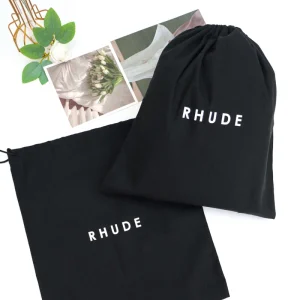 Custom Cotton Pouch Bag with Logo Fabric Cotton Canvas Drawstring Bag for Clothing Shoe Hoodie Packaging