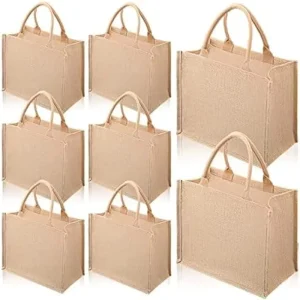 Custom DIY Craft Blank Reusable Grocery Bridal Gift Travel Shopping Waterproof Handheld Jute Beach Zipper Bag