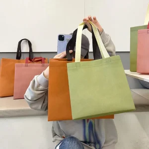 Custom Different Color Tote Shopping Bag Non Woven Foldable Bags with Loop Handle
