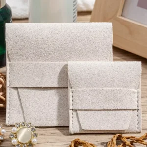 Custom Eco Friendly Velvet Suede Microfiber Jewelry Bags for Earrings Rings Necklaces Durable Recyclable Textile Packaging